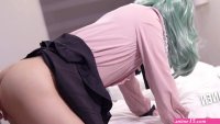 Hatsune MikuVampire Miku Cosplayer get Smashed Asian manga porn anime crossdresser costume play trio