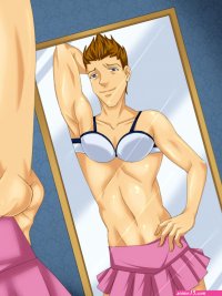 Anime crossdresser gets fucked by a sexy boy and his shemale girlfriend