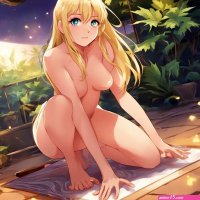 Naked Blonde Girl Kneeling On The Ground by janetpinkerz on DeviantArt
