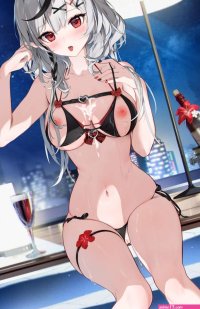houkisei hololive sakamata chloe bikini cum garter nipples open shirt pussy see through swimsuits thong uncensored wet