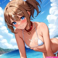 Petite anime girl in micro bikini cummed on by ninafortner1984 on DeviantArt