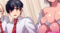 Two hentai schoolgirls get their holes soaked in threesome with classmate