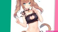 Your cute catgirl anime waifu gives you a blowjob
