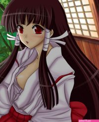 Nipple slip Miko by artemisumi