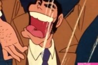 Fujiko Mines tickle scenes and Lupin tickled