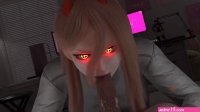 The dream of denji realistic 3d blowjob from Power Animation pov Chainsaw Man Anime Makima ?