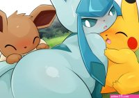 Glaceon X Pikachu Eevee