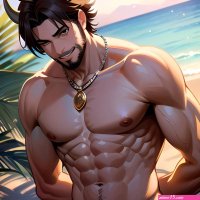 Naked Penis Dick Abs Atlas Vos Bara Beach Bracelet Brown Eyes Brown Hair Bulge Collarbone Commission Cow Horns Solo 1guy 322089815