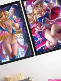Duel Monsters Sexy Nude Cartoon Anime Dark Magician Girl Mai Valentine Poster Home Decoration For Living Room Custom Wall