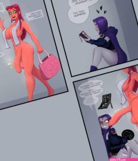 Raven X Starfire shorts porn comic