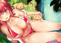 Wallpaper boobs dog redhead digital art fan art big boobs belly bikini for mobile and desktop section resolution 3200x2262