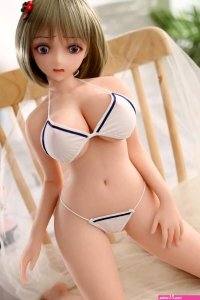 65cm Teen Petite Sex Doll Anime Brunette Bob Hair Schoolgirl Sarah