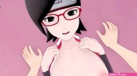 Sarada Uchiha and I have intense sex in the bedroom.