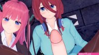 Los Quintuplets por excelencia POV Tro Sexo con Miku y