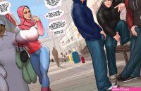 Hentai Muslim Hijab Pussy comic xxx gagbang with Arab slut mom