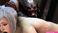 3D Animation Horror Sex Where Monster Fucks Blonde And Cum Inside Anal In Mouth And On Face