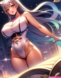 naked anime girl with curvy body and big breasts