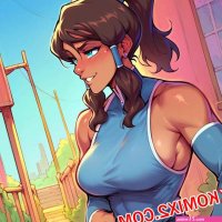 Korra. First Day as Avatar. Poosan. AI Generated..