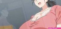 Anime blonde gets cock between humongous tits during wild sex