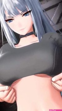 3D Anime Babe Flashing her Huge boobs