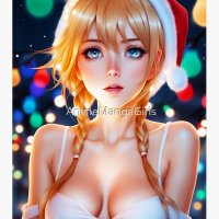 Sexy Anime Manga Waifu Girl in Christmas Erotic Outfit nice big boobs big tits nude christmas lights senpai otaku kawaii hentai lewd Sticker for Sale by AnimeMangaGirls