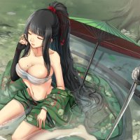 strong large chest japonese big boobs kawaii katana bishojo maga blade umbrella boobies busty titty thigh kimono asian big tits huge breast brunette ken sword girl boobs big breast kyojin tits