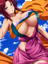 Porn image of anime woman gigantic boobs 20 flashing created by AI