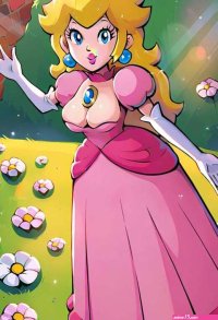 Porn comic Princess Peach. AI generated. Sex comic selection of art