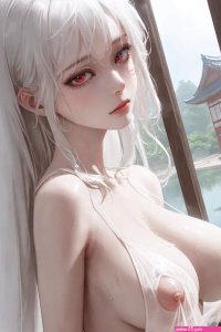 AI generated porn pictures about nude whitehair
