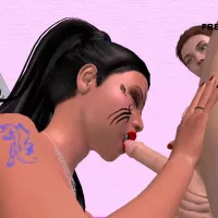 An animated cartoon sex video of a cute desi bhabhi doing 3some sex with two guys