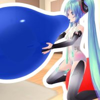 Anime Girl Inflate Two Huge Balloons b2p And s2p