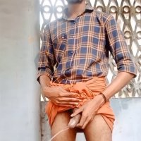 Indian tamil young boy pissing outdoor with big cock