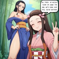The-Skard Robin x Nezuko comic porn