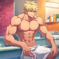 Naked Man With Blonde Muscles In The Bathroom To H by Mariuseli on DeviantArt