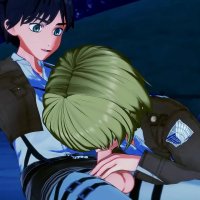 Armin Arlert and Eren Yeager take turns sucking cock before doing anal