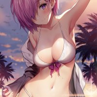 HD wallpaper: anime hentai sunset Mash Kyrielight Fate Series violet eyes