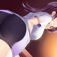 ass ponytail huyumitsu anime anime girls gym clothes sportswear artwork