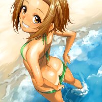 Wallpaper : illustration women anime girls water ass cartoon bikini K ON Tainaka Ritsu hairband tan lines 1200x1600