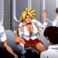 Gangbang for Horny blonde schoolgirl with giant tits in Hentai video