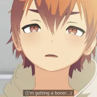 Anime boy masturbates in class