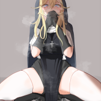 original characters solo nuns anime anime girls artwork digital art fan art heart eyes nun outfit