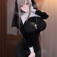 anime girls fan art nun outfit nuns solo original characters HD Phone Wallpaper