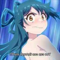 Mato seihei no Sureibu H Anime ENF CMNF MMD: Visin transparente de rayos X para ver chicas desnudas de anime de cabello azul