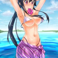 Wallpaper : anime girls cartoon Kantai Collection black hair swimwear clothing Yahagi KanColle 1200x1705