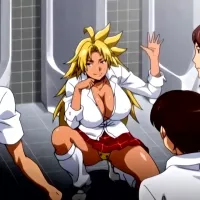 Gangbang per studentessa bionda arrapata con tette giganti in un video hentai