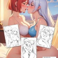 Sexy Anime Girls Coloring Book: LESBIAN: Sexy and Naughty Yuri Coloring Pages with Incredible Designs for Adults: T. Way Kassandra: 9798329110579: Books