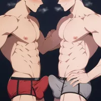 Pale Skin Touching Tips Of Their Dicks Together Through Underwear Anime AI