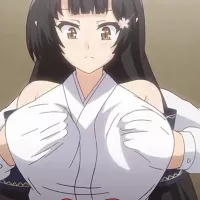 Depraved anime brunette girl pulls her panties aside to get cock