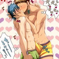 sakuraprin kugayama yuuya shindou kazuma translation request 2boys abs ass briefs bulge erection erection under clothes heart heart background kiss male focus male underwear multiple boys saliva text focus underwear yaoi -