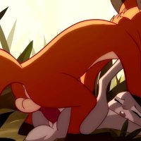 PatreonBlitzdrachin : Straight yiff animation cum inside size difference fox and rabbit